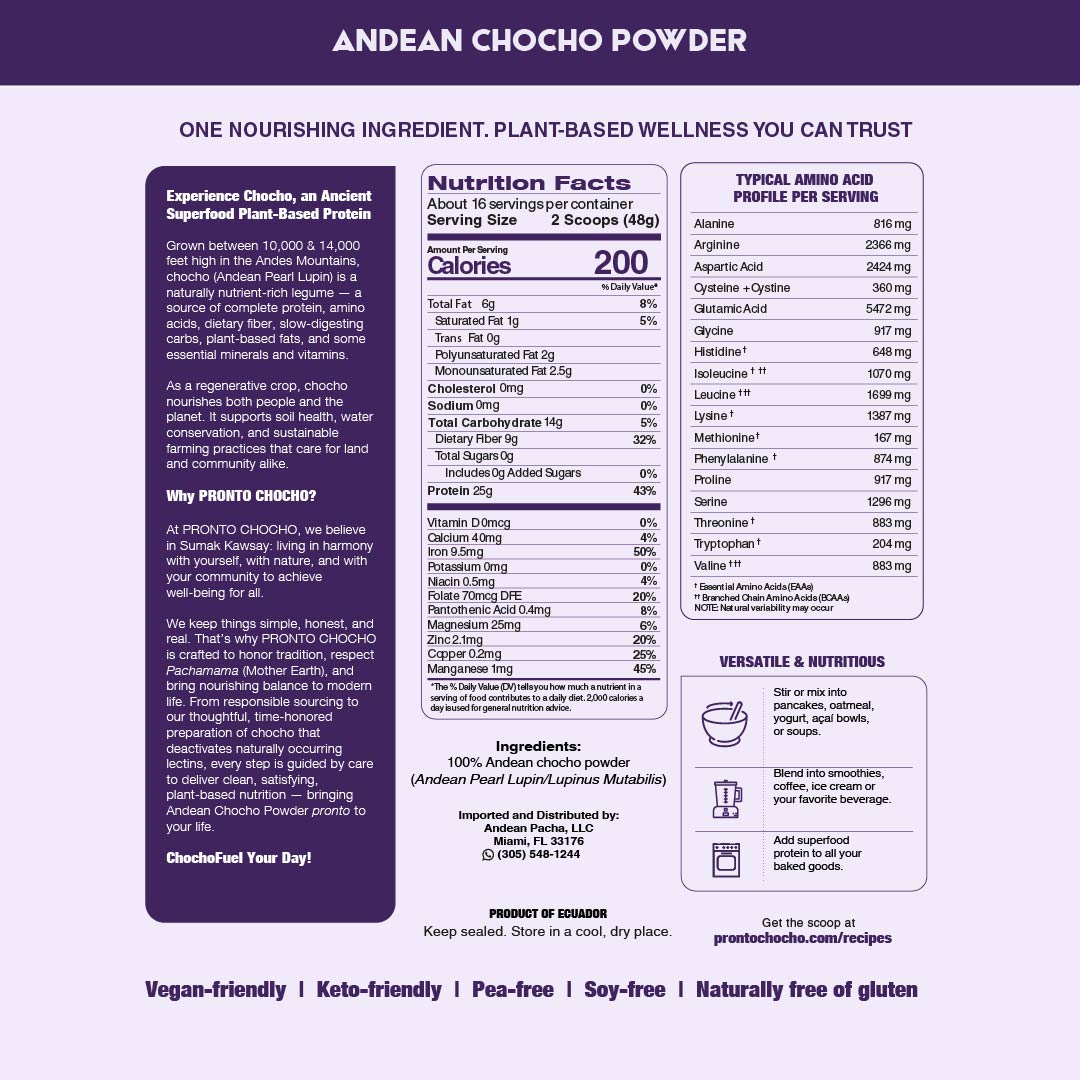 Andean Chocho Powder One pure ingredient